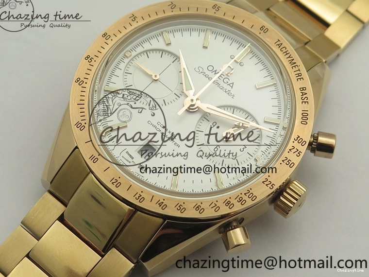 0724 Speedmaster ’57 Co-Axial RG OMF 1:1 Best Edition White Dial On RG Bracelet A9300 (Free Leather Strap) Durable 8065